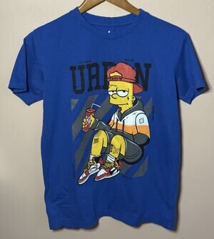 Urban Bart Simpson Blue T shirt Medium